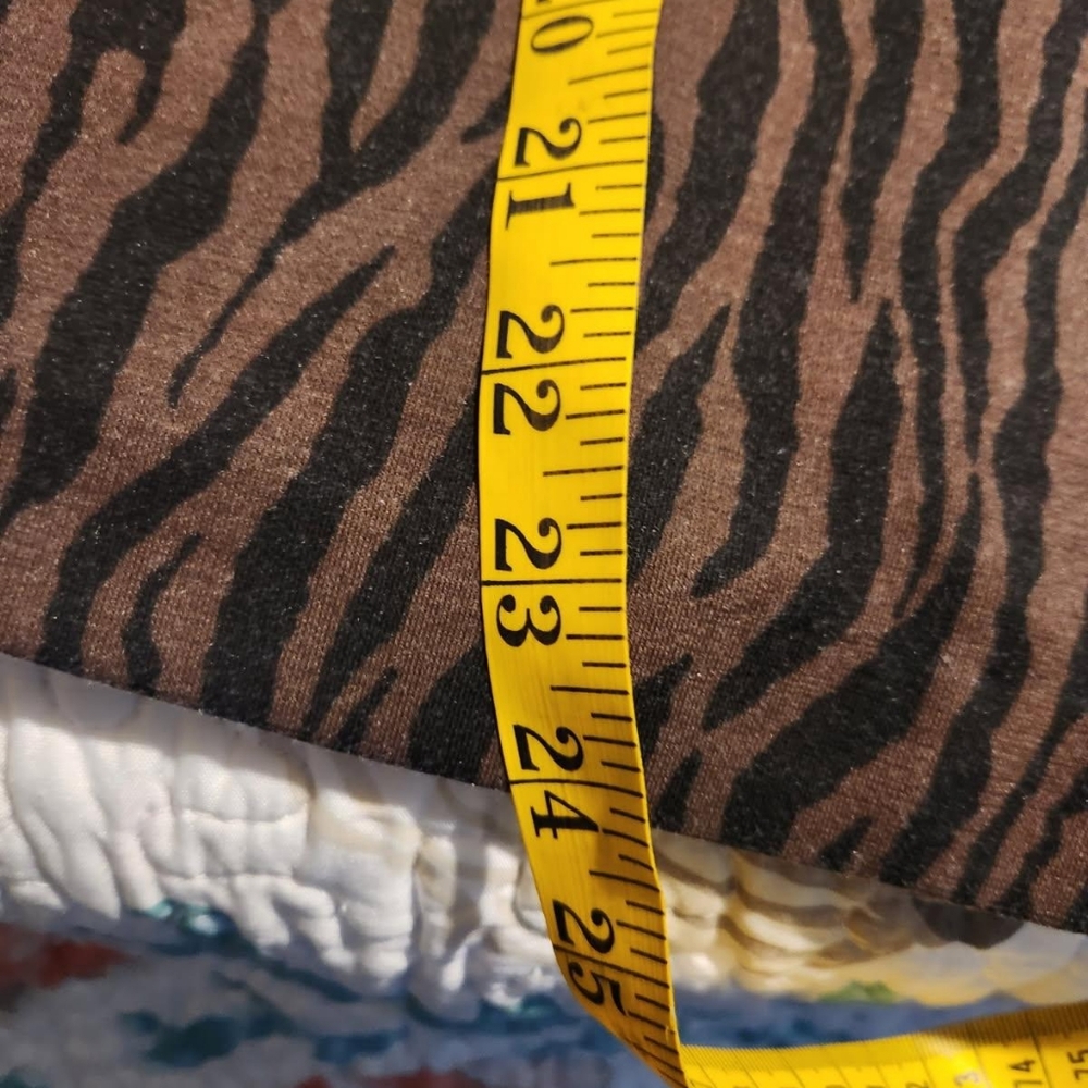 First Option Too Plus Size 16W Brown Zebra Print Coat - Picture 13 of 14